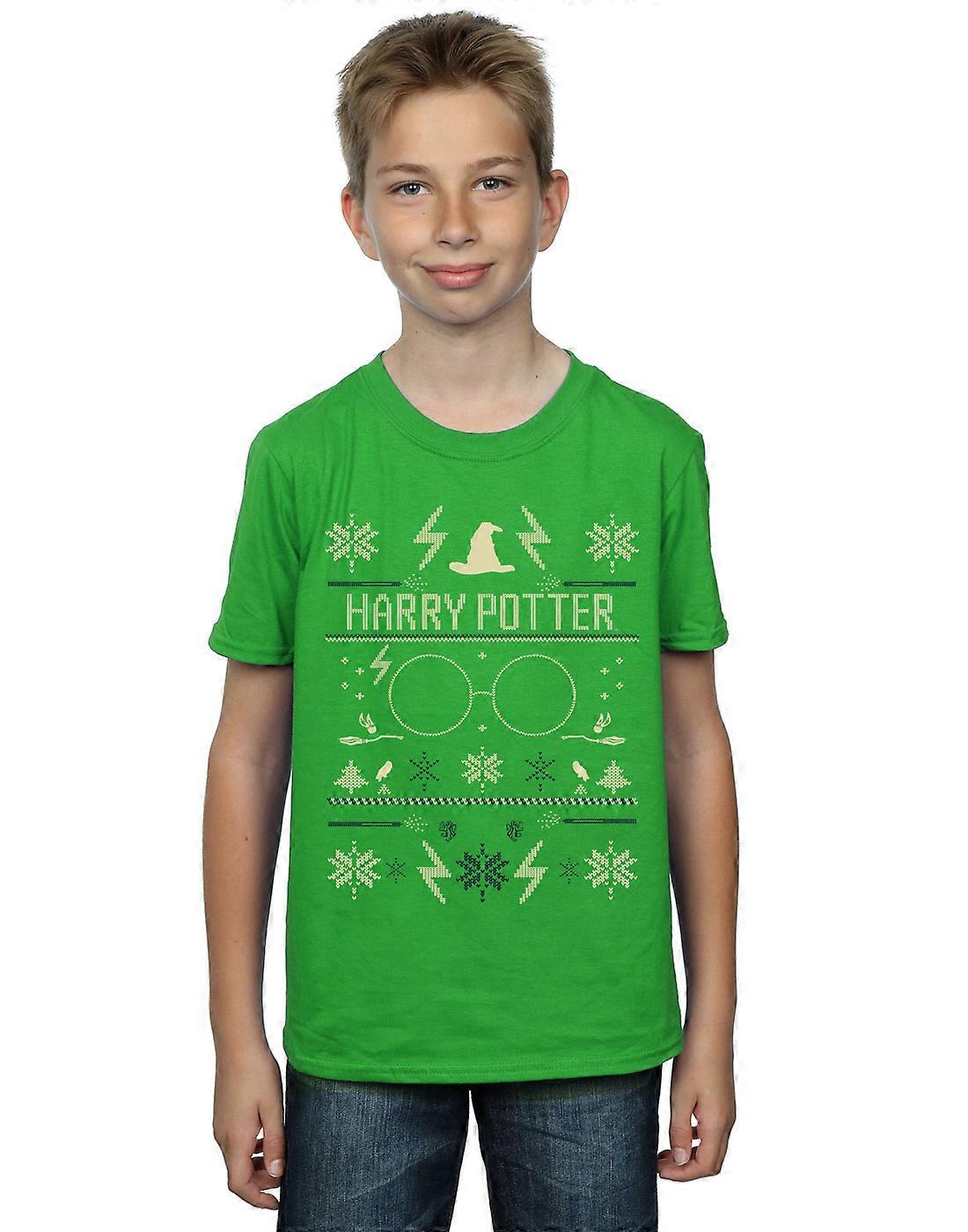 Harry Potter Boys Christmas Pattern T-Shirt