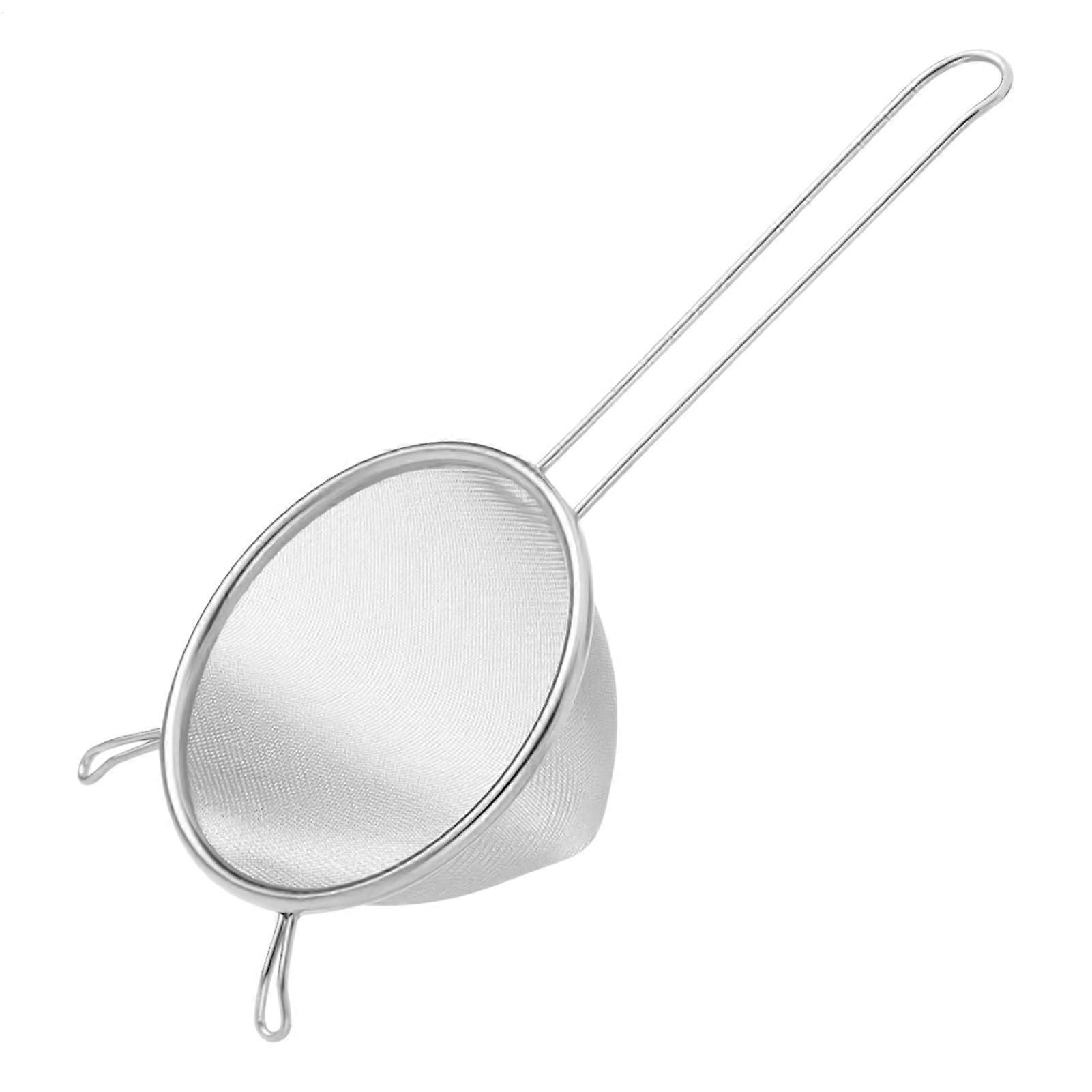 Fine Mesh Stainless Steel Kitchen Strainer with Hooks for Tea Coffee Matcha Cooking Baking