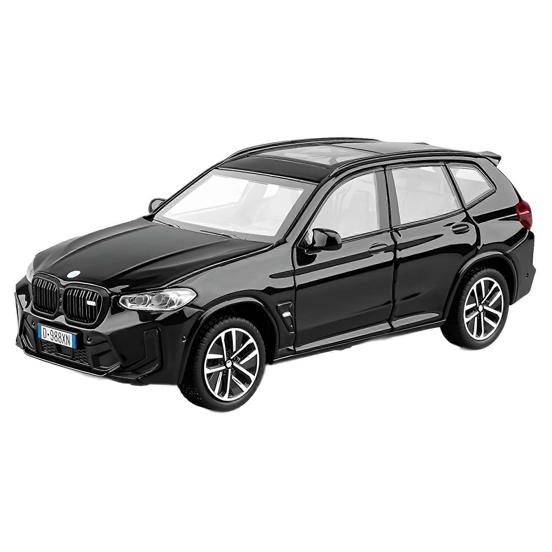 1:32 Diecast Model Car with Pull Back Action, Lights and Sounds, Openable Doors, Black