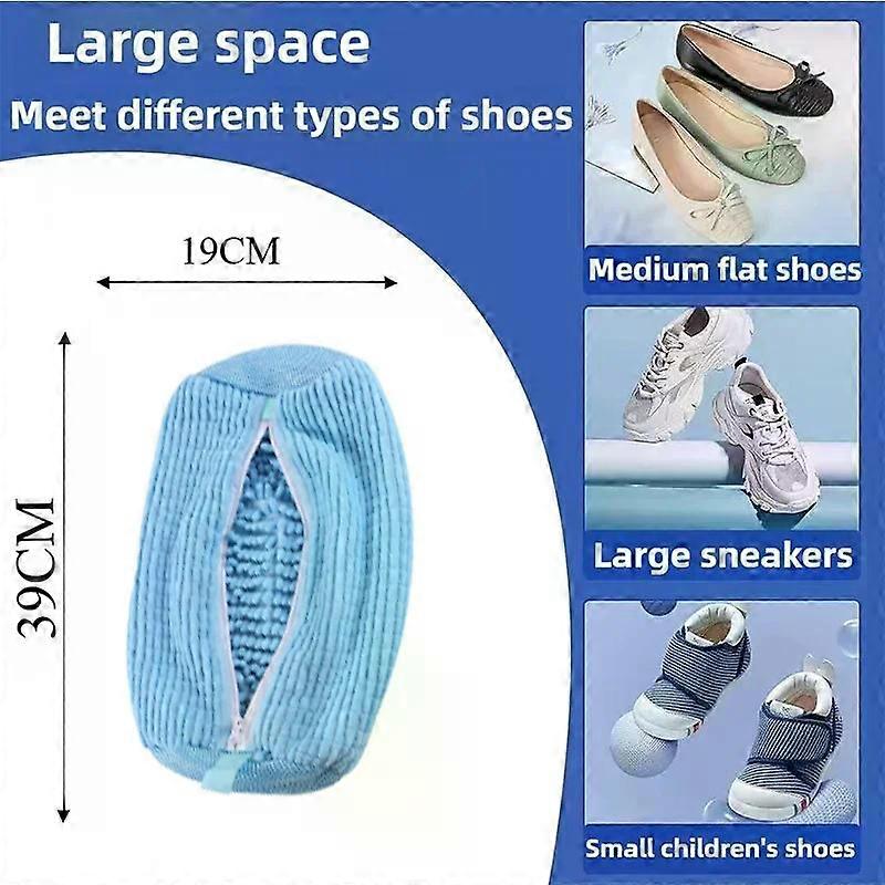 Machine Washable Shoe Washing & Drying Bag with Soft Fiber - Durable Polyester Laundry Protector for Shoes Adjustable Strap