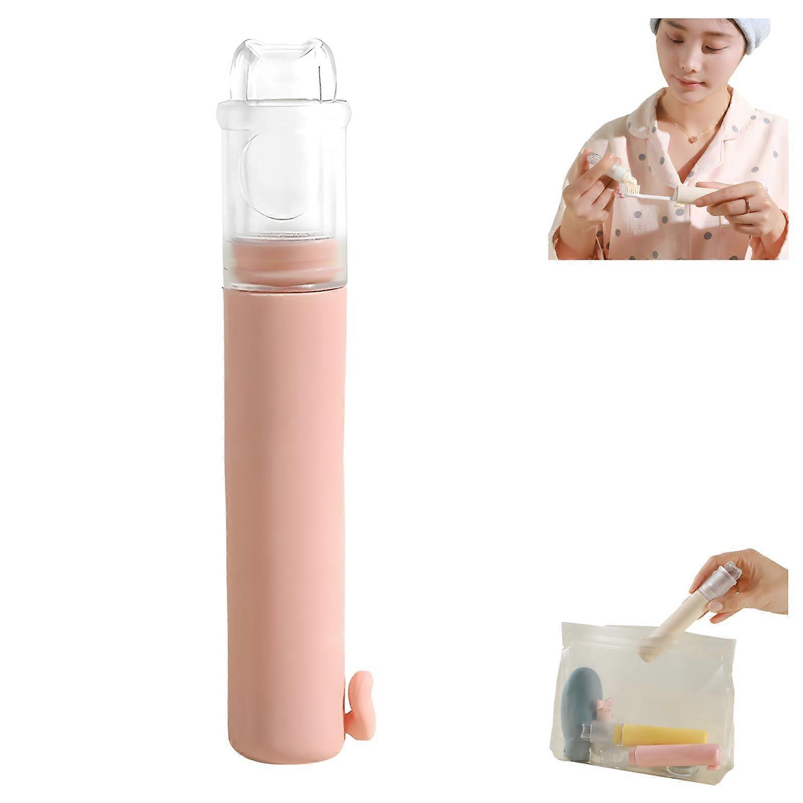 Travel Toothbrush with Protective Case, Compact Folding Design, Pink, 1 Extra Brush Head