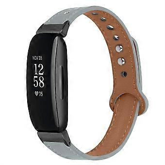 For Fitbit Inspire/Inspire HR/Inspire 2/Ace 2 Genuine Cowhide Leather Watch Band Double Snap Button 