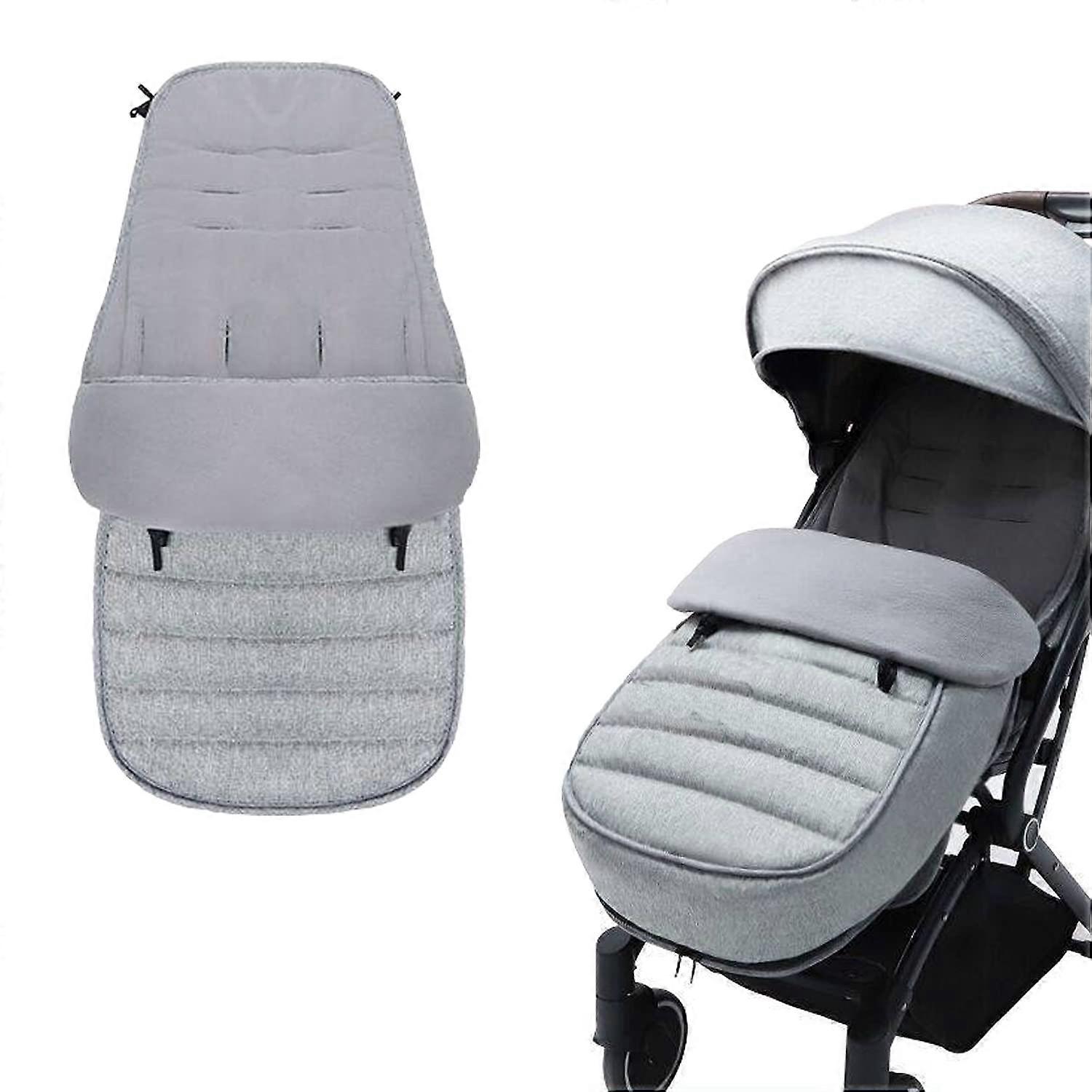 Universal Stroller Footmuff Waterproof Windproof Fabric with Soft Fleece Lining for Winter, Grey