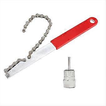 Bike Flywheel Removal Tool with Cassette Wrench 12 Teeth Cassette Sprocket Removal Wrench Portable Bicycle Repair Tools