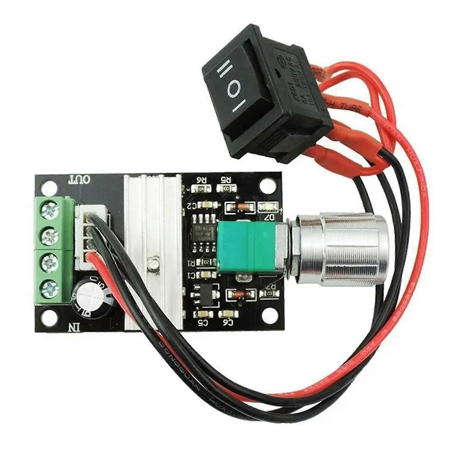 DC 6V28V 3A PWM DC Motor Speed Controller with Adjustable Forward Reverse Switch