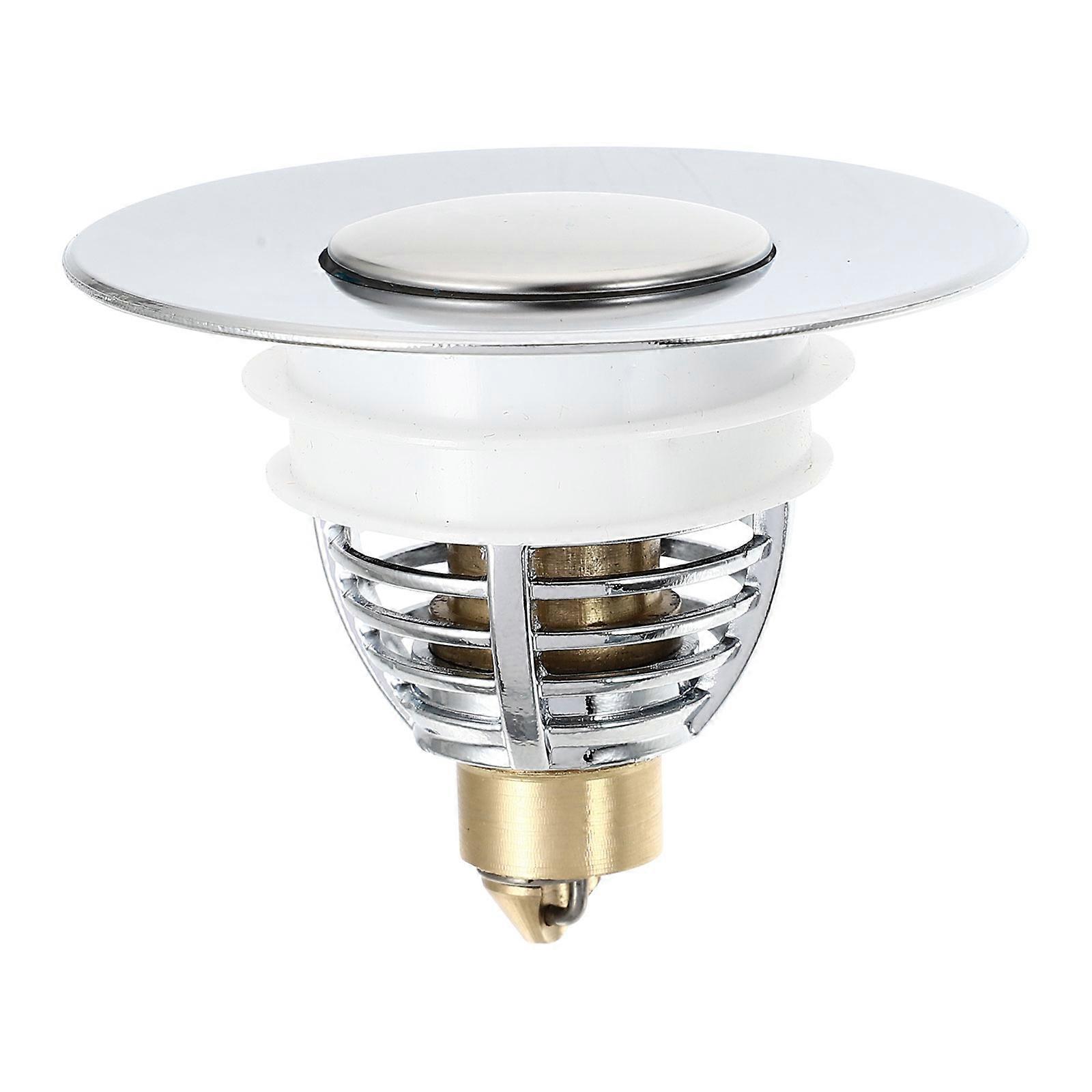 Silver Bounce Drain Plug Washing Basin Drainer Plug for Household Use