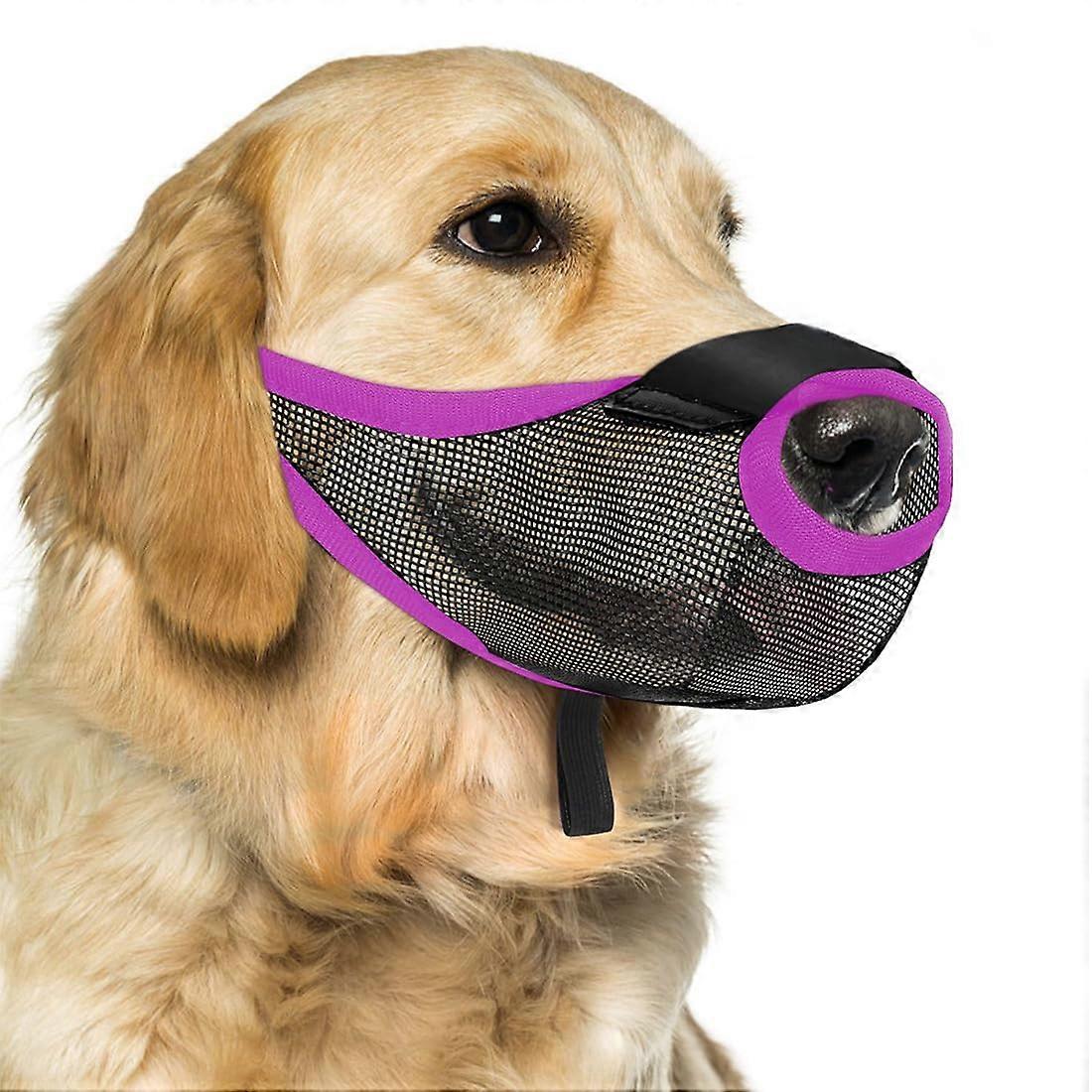 Large Dog Muzzle with Adjustable Fit, Breathable Nylon Mesh, No Bark Bite Prevention for Training
