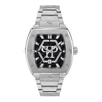 Philipp Plein Men’s Hexagon Phantom 44 mm Black Guilloché