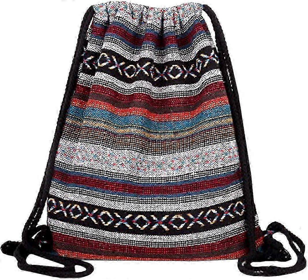 Drawstring Backpack, Light Cinch Bag Gym Sack String Bag (B)