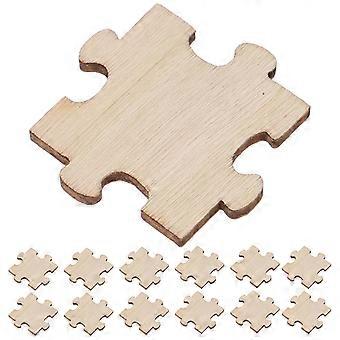 100PCS DIY Wooden Slices Jigsaw Puzzle Chips Prelearning Toy Educational Supplies for Kids Children