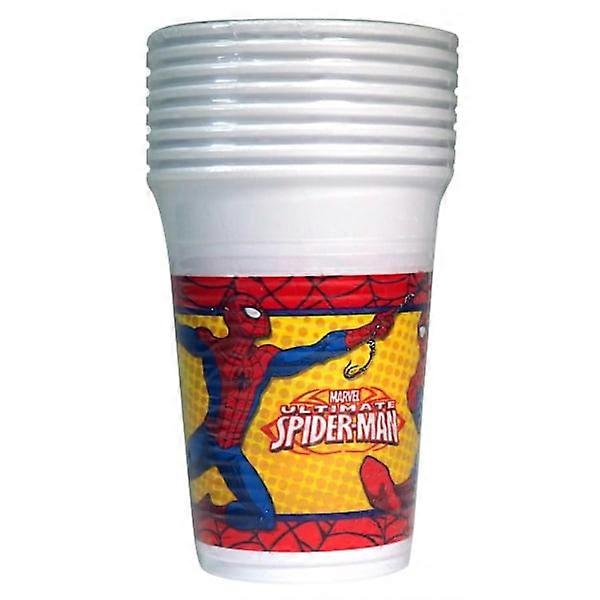 The Ultimate Spider-Man Plastic Party Cup (8-pack) One Size Red/Blue/Yellow - Fun Party Supplies