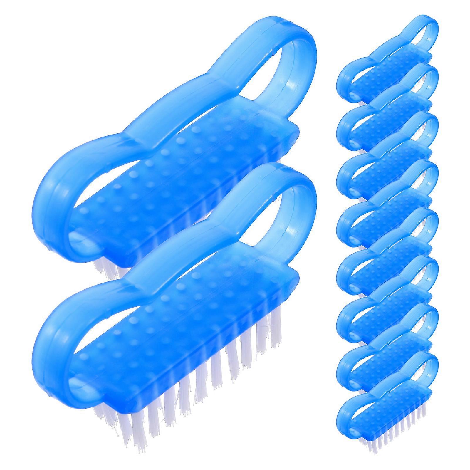 Nail Brush for Fingernails Cleaning Function 30Pcs Plastic Handle Blue