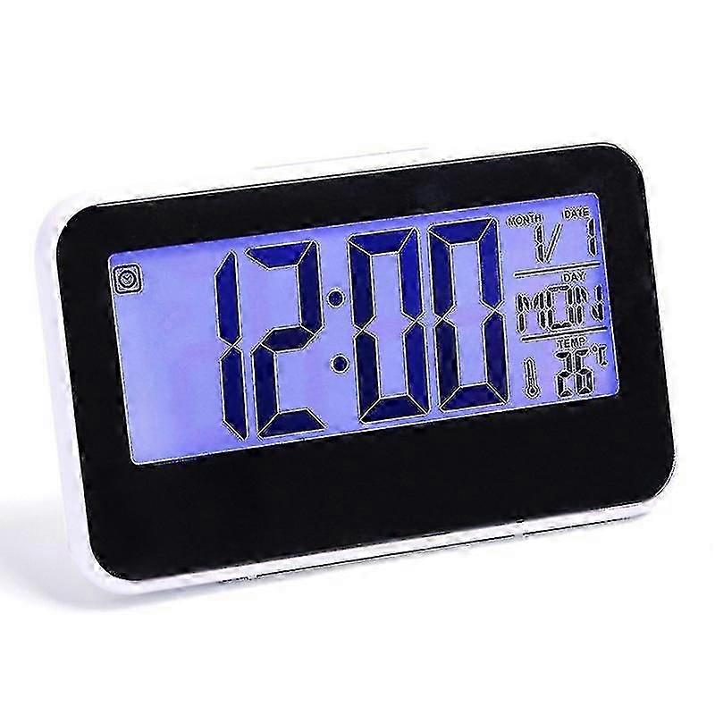 LCD Wall Clock, with Temperature, Humidity, Date, compatible with Home, Office