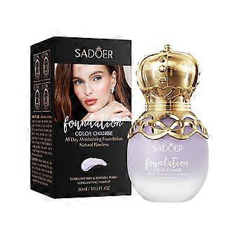 Color Changing Foundation, All-Day Moisturizing BB Cream, Natural Flawless Concealer Foundation for Long-Lasting Makeup, 30ml