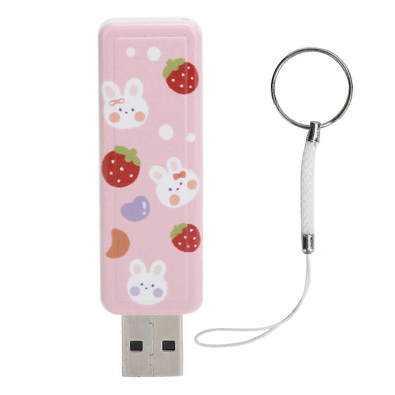 U Disk PushPull USB2.0 Memory Car Flash Drive Computer Accessories Strawberry Rabbit Pattern(64GB )