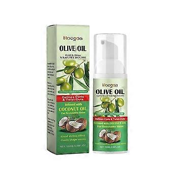 Haarmousse met olijfolie voor glanzend, gehydrateerd haar met langdurige fixatie.
