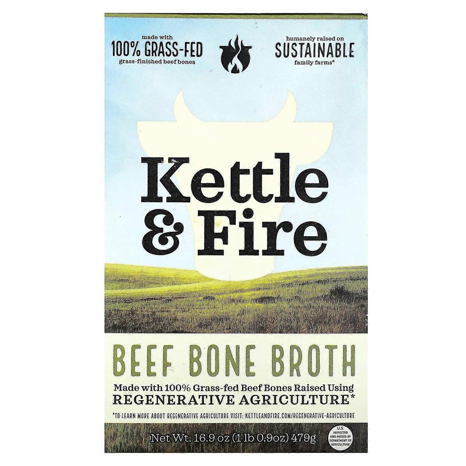 Kettle & Fire, Beef Bone Broth, 16.9 oz (479 g), 2-Pack