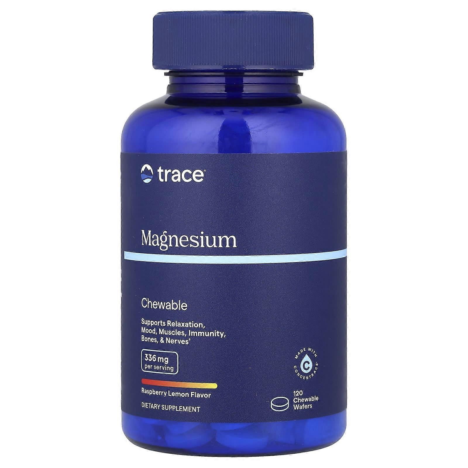 Trace, Magnesium Chewable, Raspberry Lemon , 120 Chewable Wafers