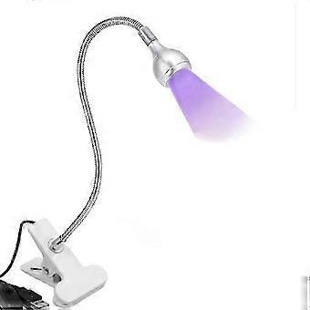 UV LED Nail Lamp - Mini LED Nail Lamp Gel X Lamp for Nails with Securing Clip Rotatable LED Light, Silver WF