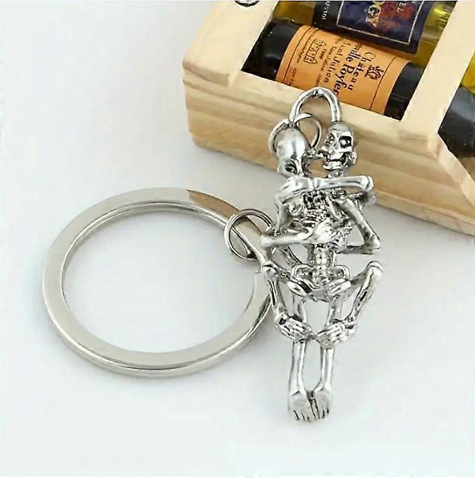 skeleton couple Halloween keychain
