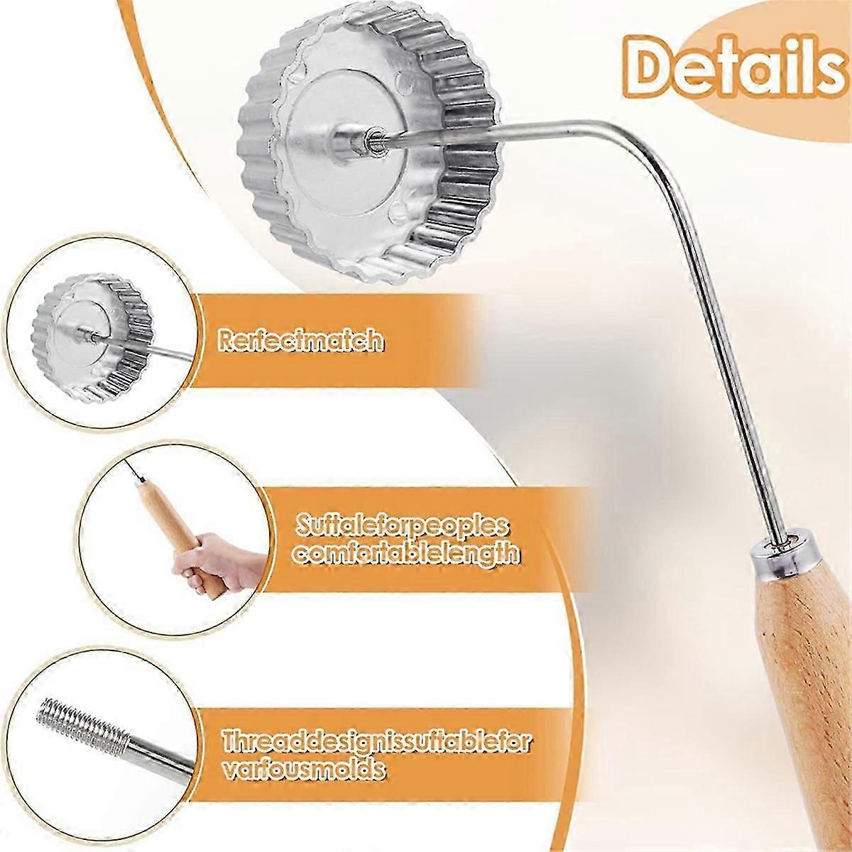 8 Pieces Rosettes Timbale Set, with Handle, Funnel Cake Maker Kit