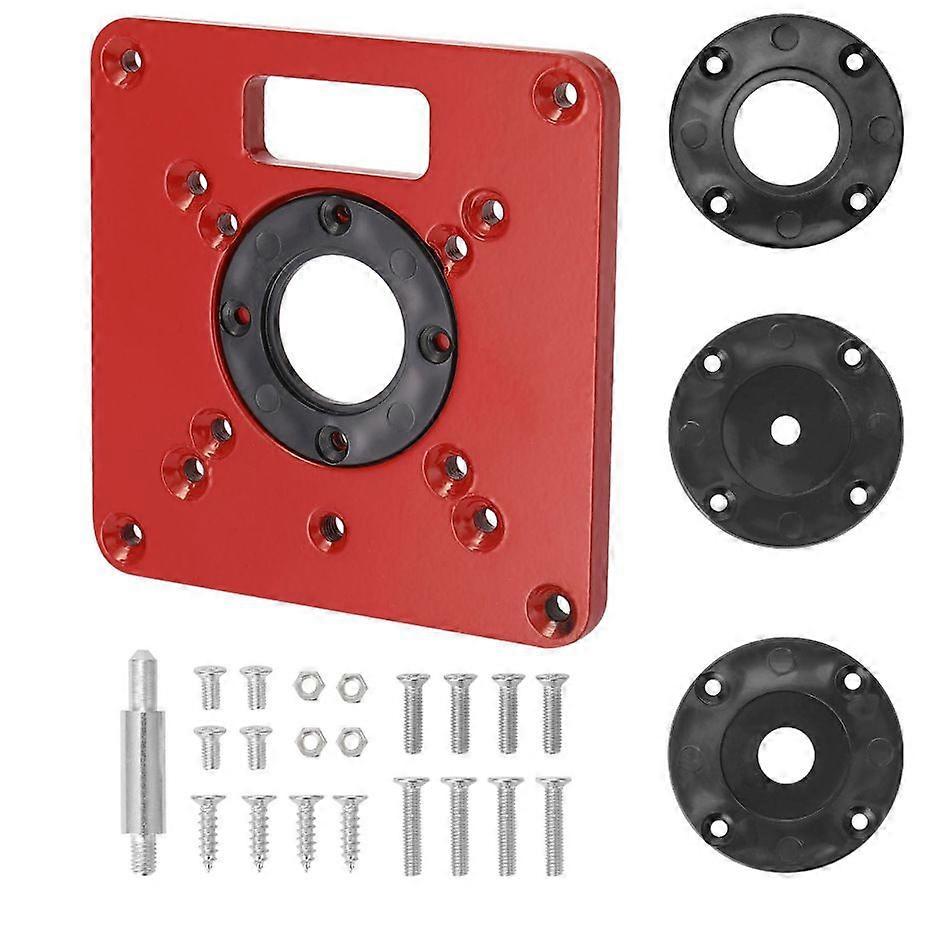Aluminum Alloy Router Table Insert Plate, 4.7x4.7x0.3 Inch, Compatible with Trimming Router