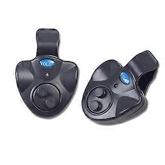 Alarma de mordedura de pesca Indicador electrónico de alarma de mordida de pesca Led Light Caña de pescar con alerta de sonidoblack2pcs)