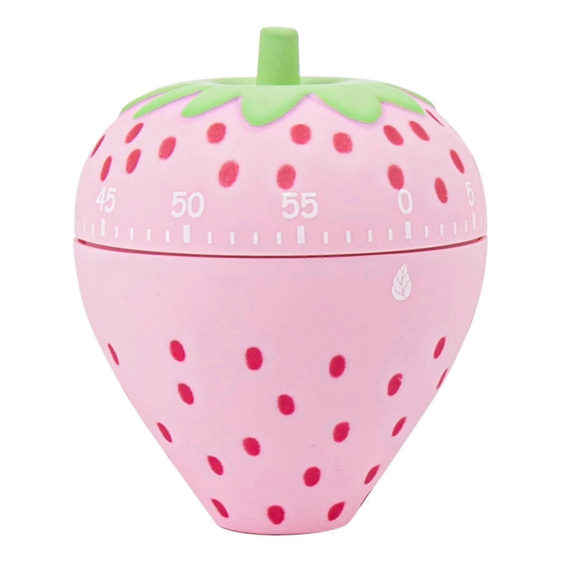 Cute Fruit Kitchen Timer Mechanical Cookie Timer Kawaii Strawberry Shape Timer 360 Degree Rotating For Kitchen