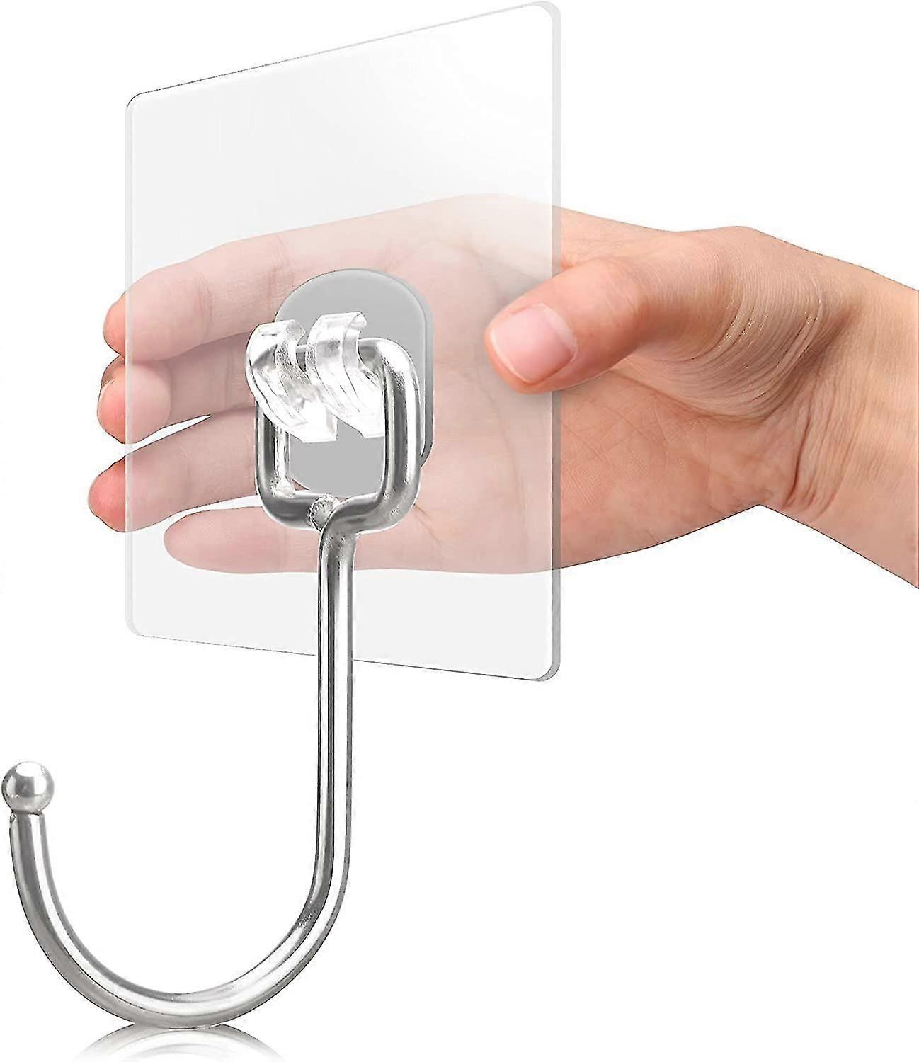 All-purpose Large Adhesive Hooks. 30-pack Waterproof 37 Lb(max) Rustproof Wall
