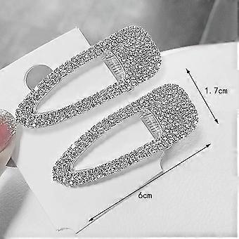 strass grampo de cabelo Barrettes, cristal brilhante strass acessórios de cabelo, prata cabelo jacaré grampos de cabelo para mulheres meninas
