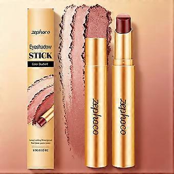 3.5g Gradient Cream Eyeshadow Stick, Waterproof Long Lasting Shimmer Matte Eye Shadow Pencil with Vitamin E, Smooth Moisturizing Eye Makeup Stick