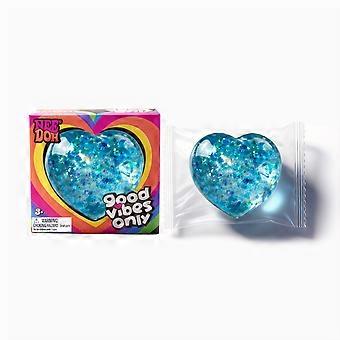 Heart-shaped Squeezable Toy (Blue) - Soft and comfortable to the touch, non-sticky, quick-rebound, cute, compact, and portable palm-sized toy.