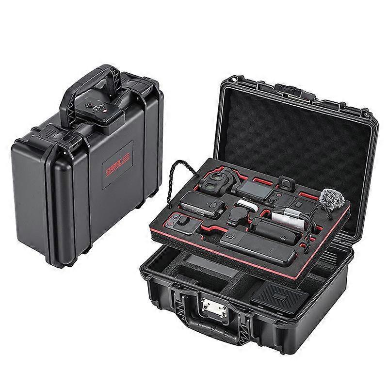 Waterproof Double-Layer Lock Storage Case for Pocket 4 Pro Black