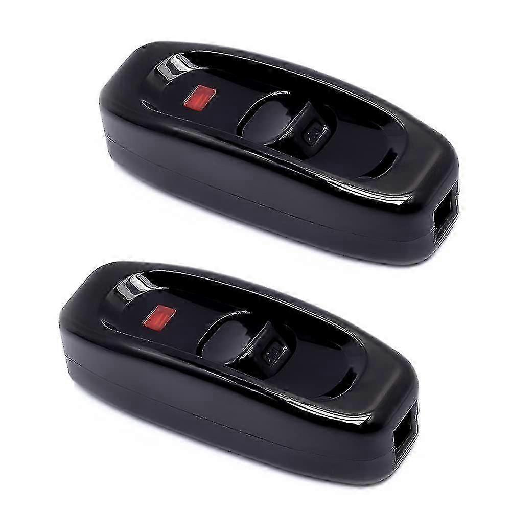 2 Pcs Black Lamp Switch Inline Switch 250v 10a Intermediate Switch With Led Indicator Inline Cord Switch