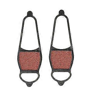1 Par de prácticos crampones de arena gruesa de doble cara antideslizantes para zapatos para empuñaduras de nieve y hielo al aire libre para hombres y mujeres