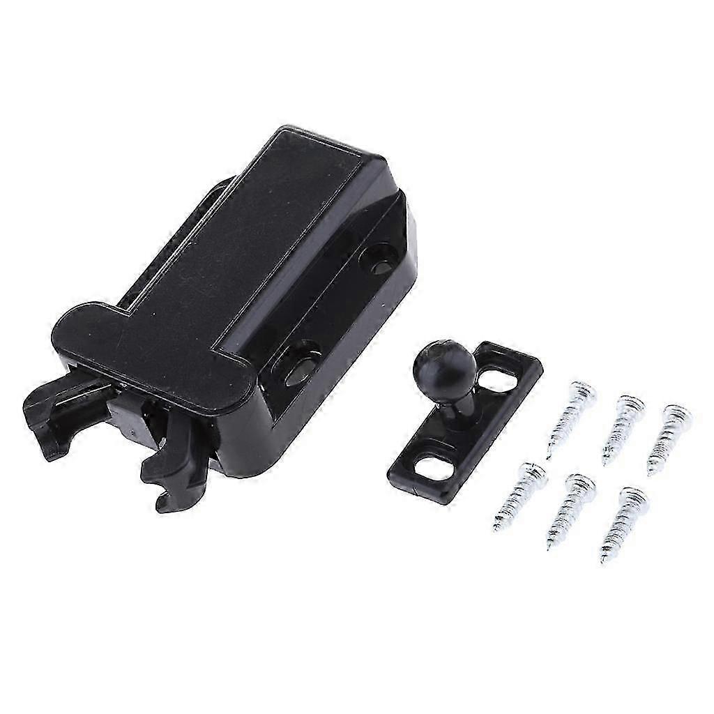 Loft Catch Hatch Push Attic Cupboard Latch Press Lock Cabinet Panel Black