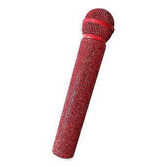 Realistic Microphone Toy, ABS Plastic and Metal Construction, 24x5cm, Red, for Concerts Videos Stage Performances