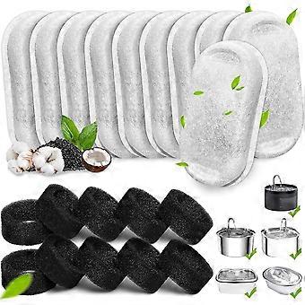 Katzenbrunnenfilter, 20er-Pack Ersatzfilter für Edelstahl-Katzenbrunnen (3,2 l & 2 l) mit einstellbarem Wasserdurchfluss, geeignet für Haustiere