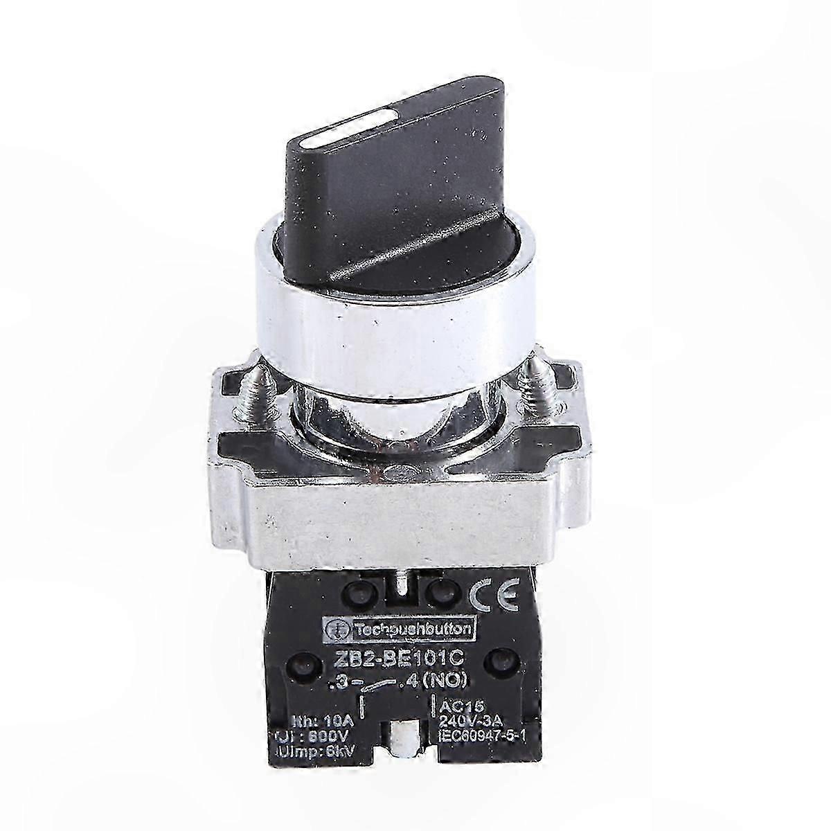 3-Position 22mm Rotary Selector Switch with 2 NO Contacts