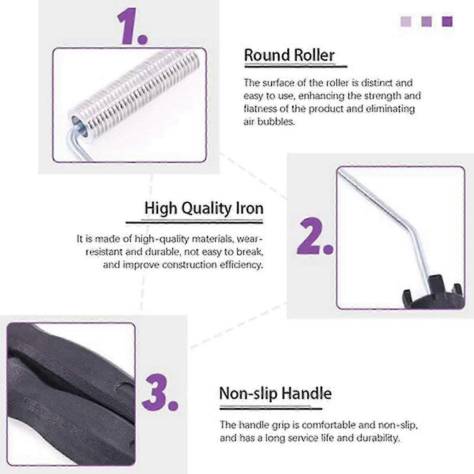 5pcs Fiberglass Roller Kit Bubble Paddle Tool Laminating Roller Kit