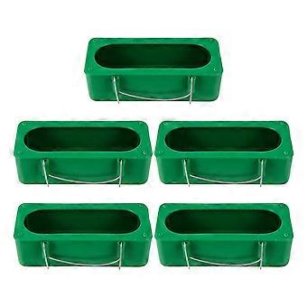 Alimentador de pássaros de plástico, alimentador para papagaios, conjunto com 5 unidades.