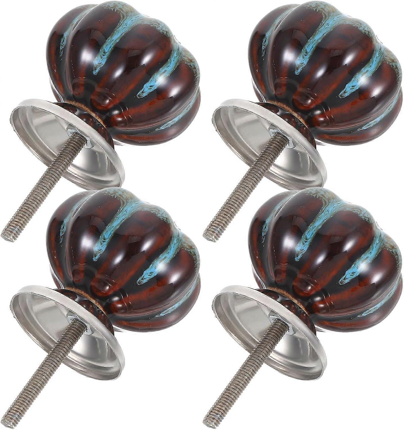 Pieces Ceramic Drawer Knobs/Door Handles in Pumpkin Shape with Porcela