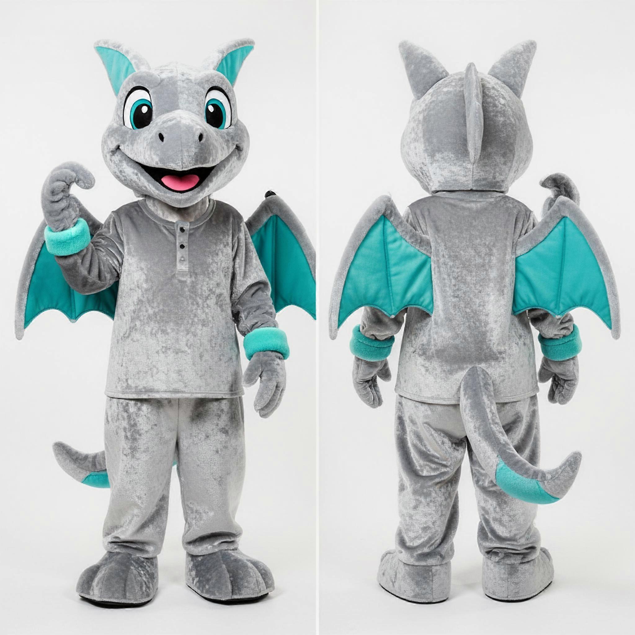 MASTICOT Silver Broad Winged Pterodactyl Mascot