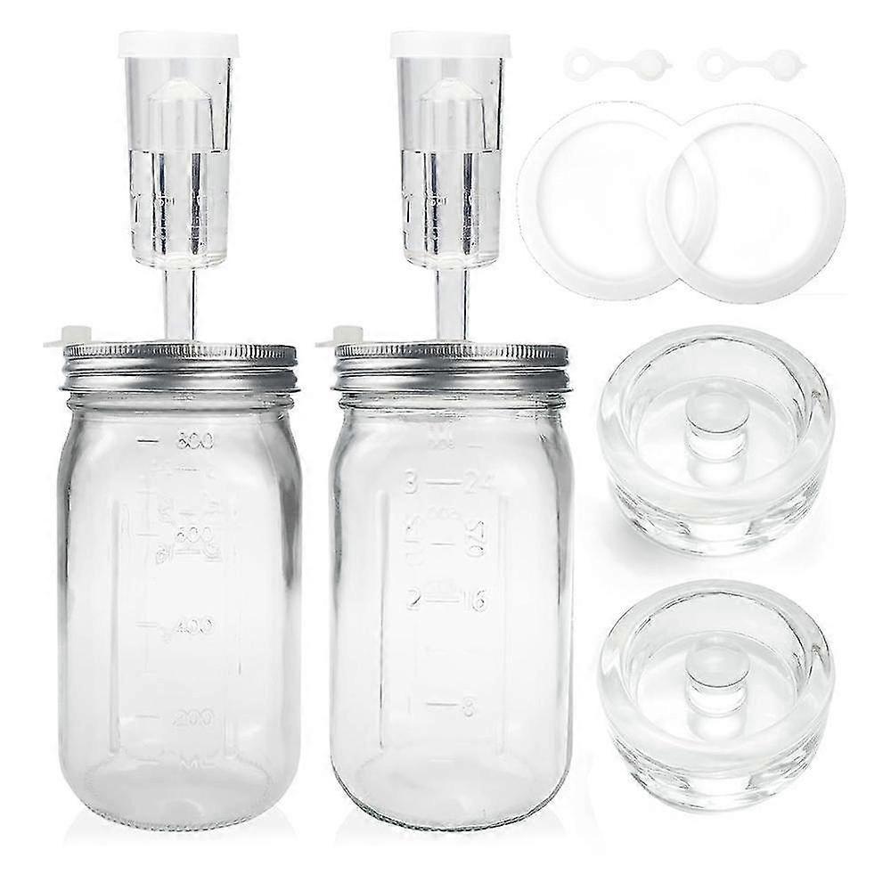 2 Pack 32oz Fermentation Kit with Jars, Lids, Weights and Airlocks