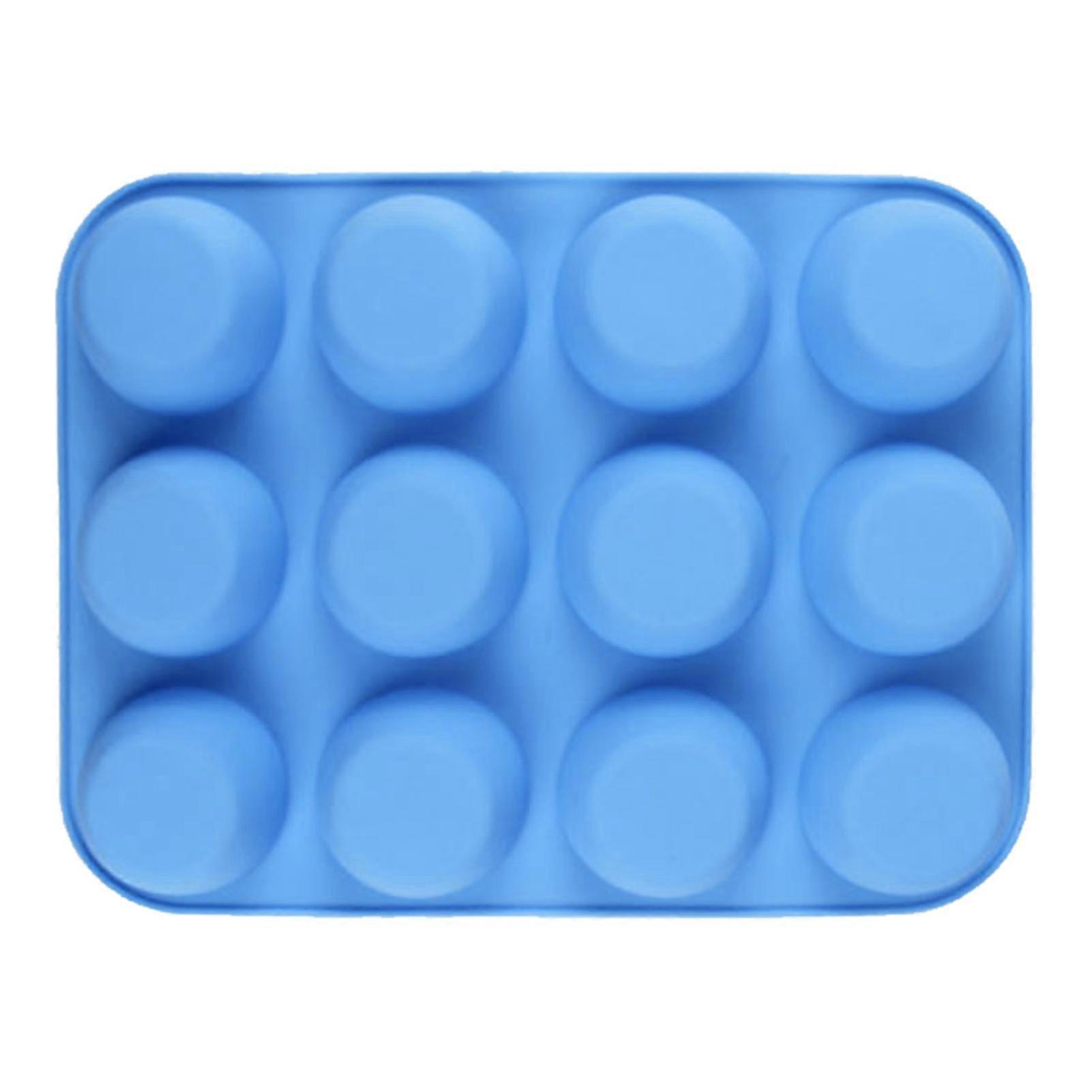 Silicone Round Cupcake Pan for Easy Release - Blue