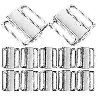 1set 50pcs Bra Shoulder Strap Buckles Bra Strap Anti-slip Bra Clip Hook Bra Clasps Hooks For Women (silver 12mm)