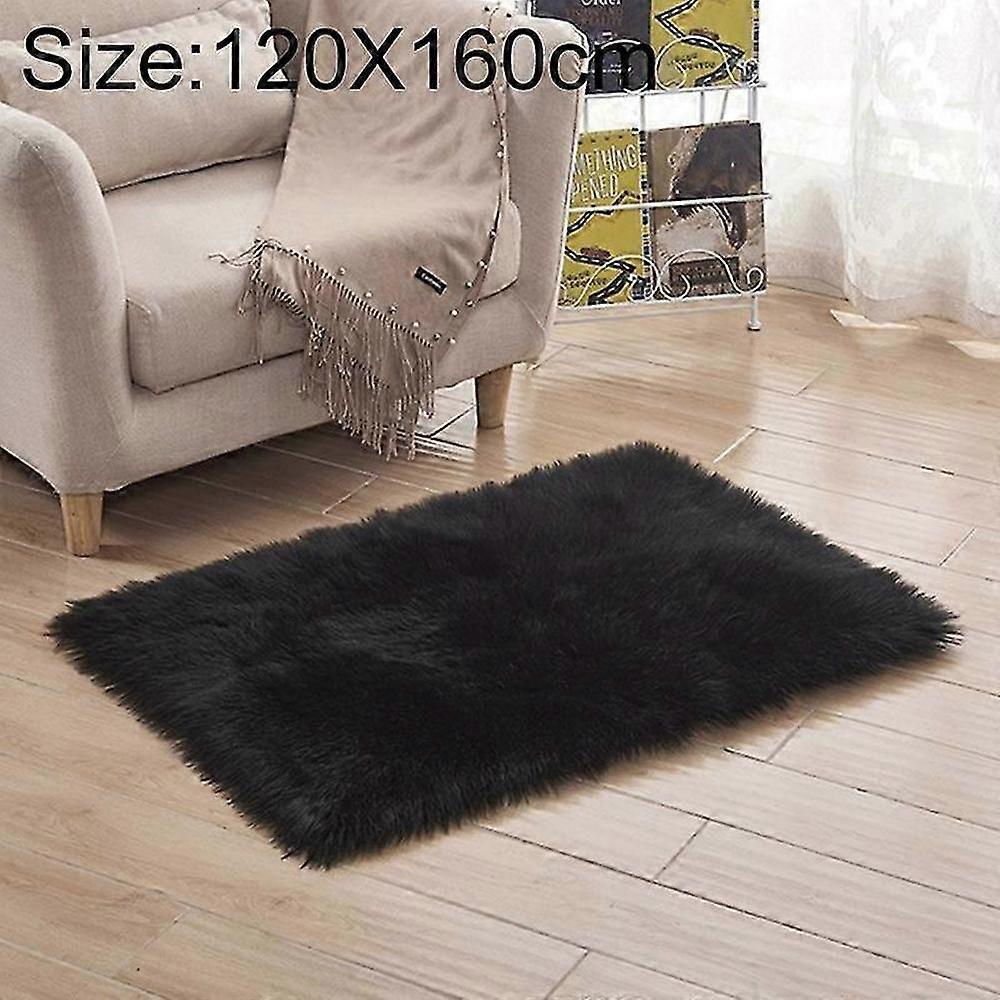 Soft Fluffy Artificial Wool Rectangle Rug,120x160cm, Skid Proof