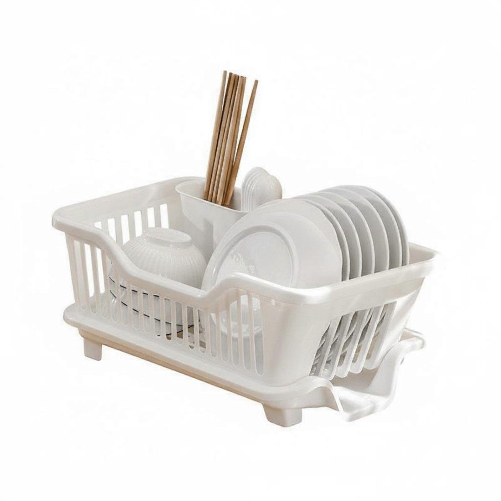 Covered Dish Drainer Draining Design Enclosed 2-Tier Dish Cabinet Pull