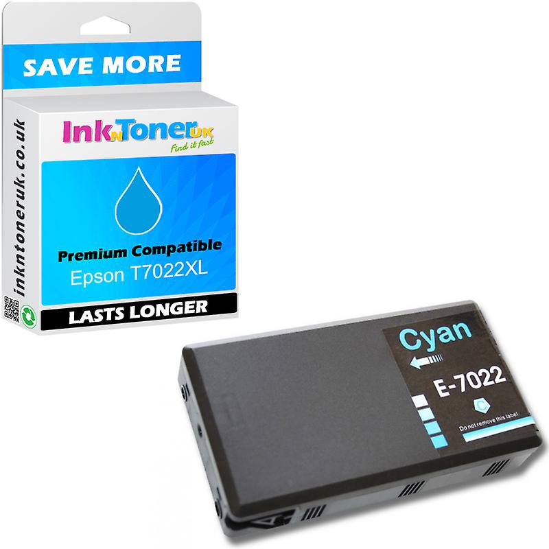 Compatible Epson T7022XL Cyan High Capacity Ink Cartridge (C13T70224010) for Epson Workforce Pro WP-4014DN ink