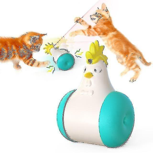 Electric Multi Function Sounding Tumbler Laser Tease Toys For Cat Automatic Movement(green)